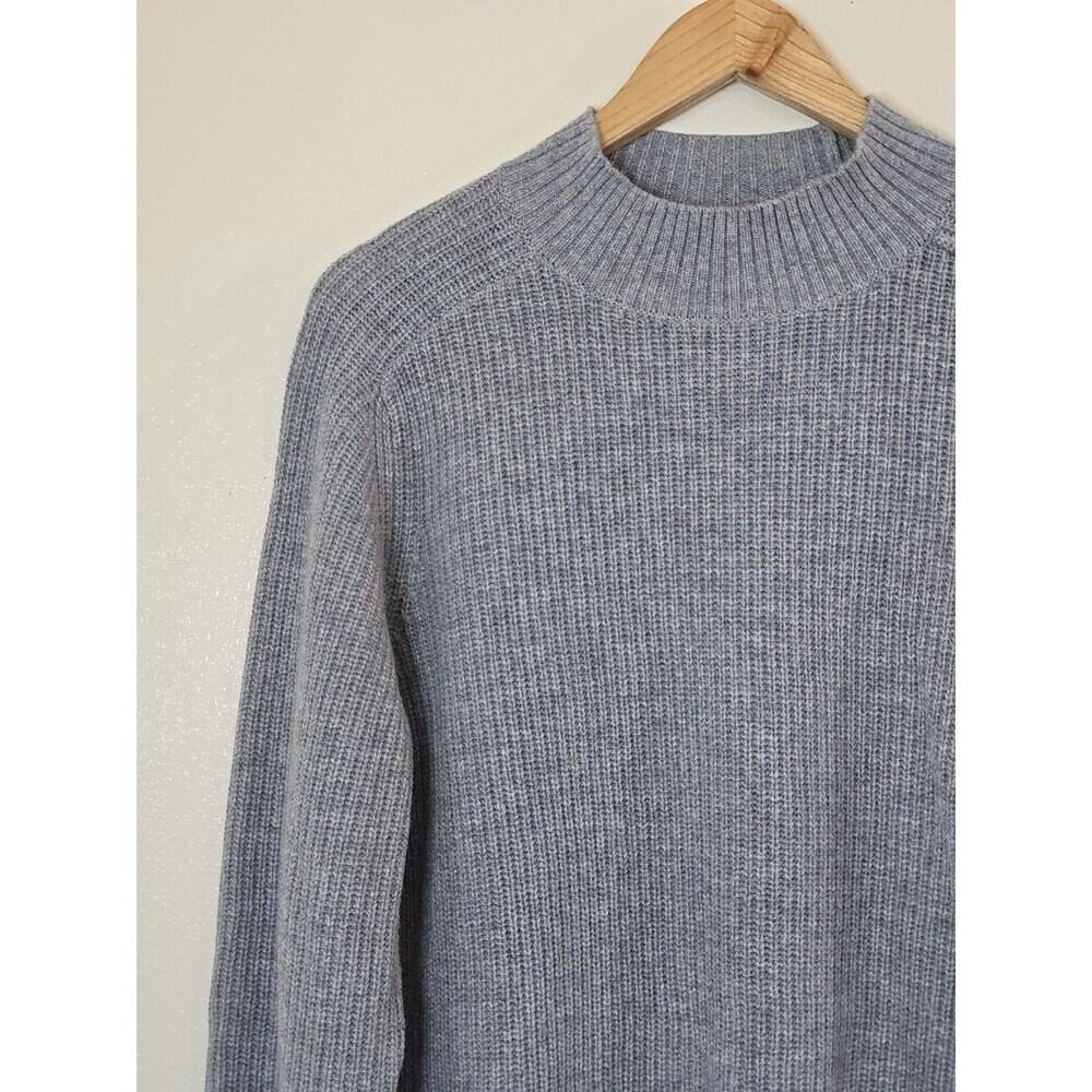 Rhone Sweater Mens Medium Gray Wool Cashmere Ribbed Crewneck Luxury - Picture 4 of 10